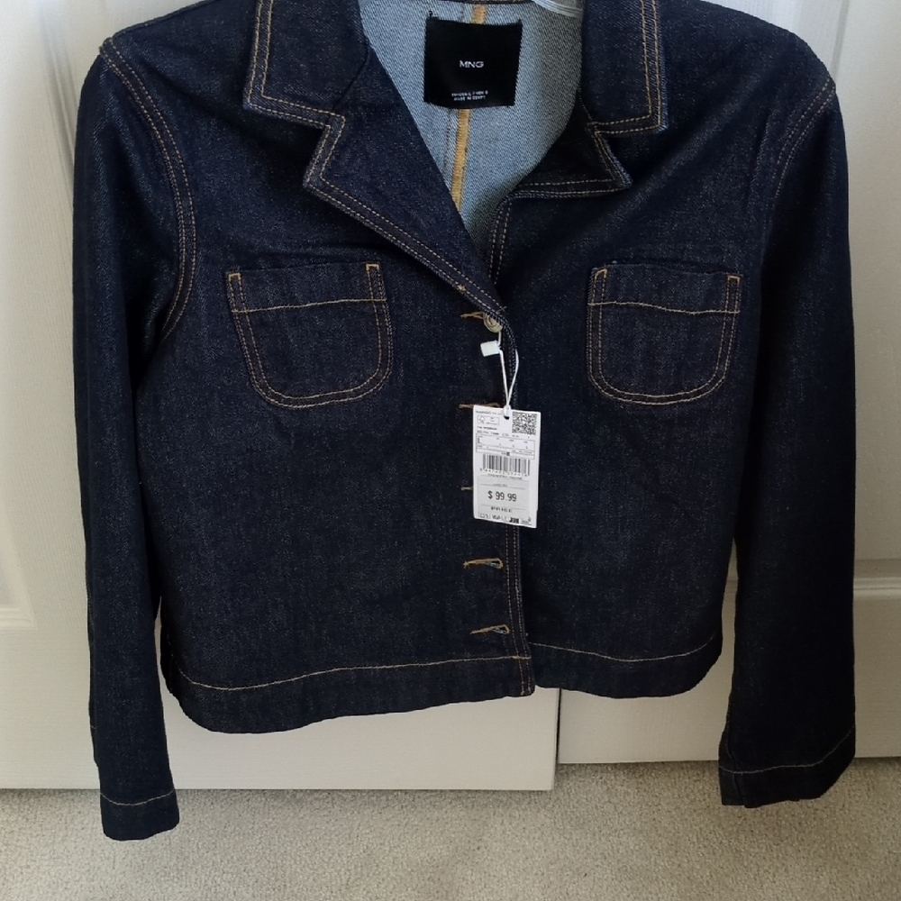 NWT Mango Dark Blue Jean Jacket